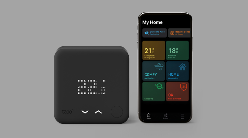 Tado Kit inicio V3+ Termostato Inteligente de Calefacción Black Edition